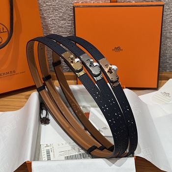 Fortok Hermès Kelly 18 belt Navy Blue 18mm/ 60-100cm Rose 