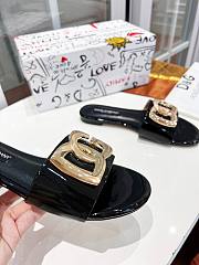 Fortok Dolce & Gabbana D&G slippers patent leather Black - 5