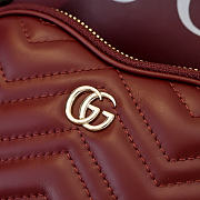 Fortok Gucci Heart-shaped GG Marmont Mini Bag Rouge 13.5 × 11.5 × 2.5 cm - 3