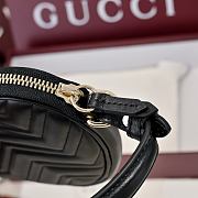 Fortok Gucci Heart-shaped GG Marmont Mini Bag Black 13.5 × 11.5 × 2.5 cm - 3