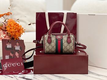 Fortok Gucci Ophidia Mini Boston Bag Rouge 16 × 10 × 9 cm
