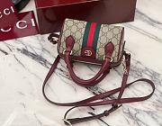 Fortok Gucci Ophidia Mini Boston Bag Rouge 16 × 10 × 9 cm - 2