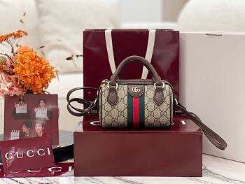 Fortok Gucci Ophidia Mini Boston Bag Brown 16 × 10 × 9 cm