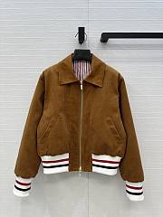 Fortok Thom Browne corduroy bomber jacket Brown  - 1