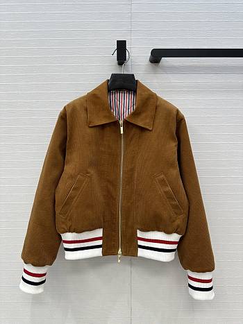 Fortok Thom Browne corduroy bomber jacket Brown 
