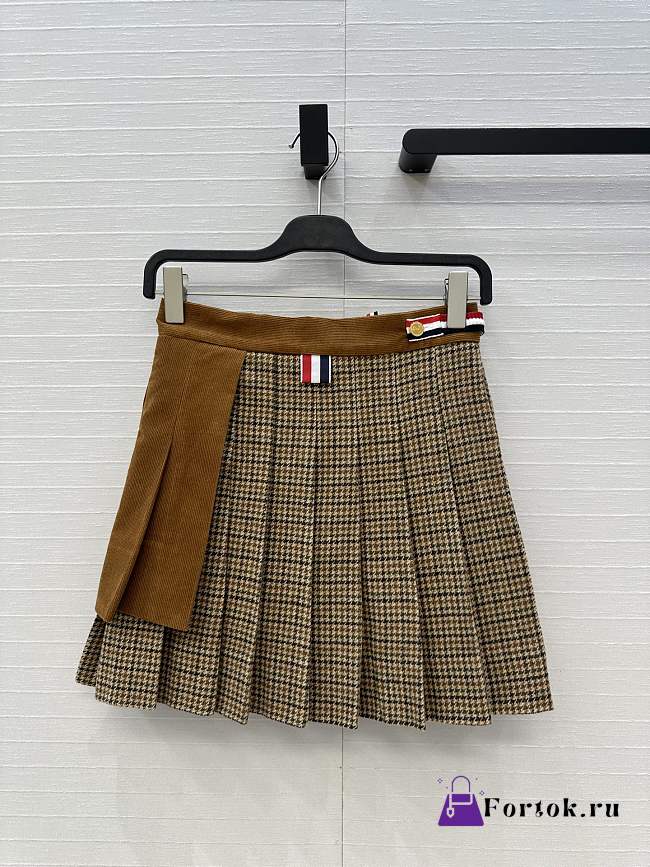 Fortok Thom Browne wrap mini skirt Brown - 1