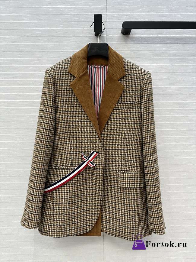 Fortok Thom Browne Gin Club Check Cheviot Tweed Sportcoat Brown  - 1