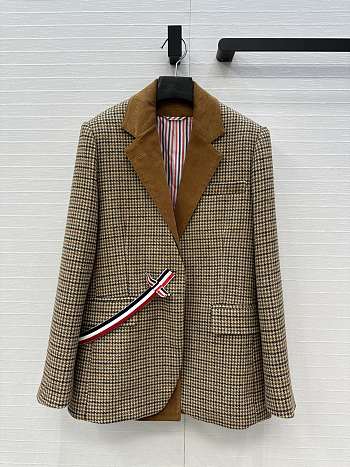 Fortok Thom Browne Gin Club Check Cheviot Tweed Sportcoat Brown 