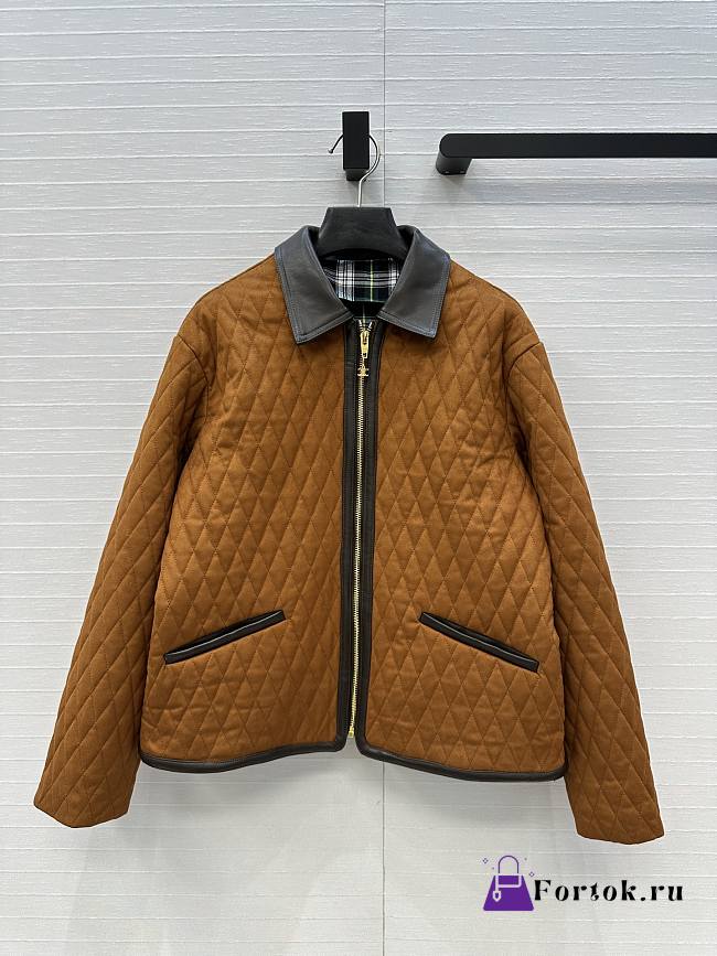 Fortok Celine Quilted suede jacket CARAMEL/DARK KHAKI - 1