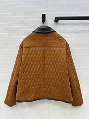 Fortok Celine Quilted suede jacket CARAMEL/DARK KHAKI - 4