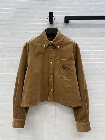 Fortok Celine cropped shirt in corduroy RAW WASH