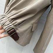 Fortok Loewe 25 Exclusive Belt-Buckle Design Casual Blazer Jacket Beige - 2