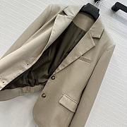 Fortok Loewe 25 Exclusive Belt-Buckle Design Casual Blazer Jacket Beige - 3