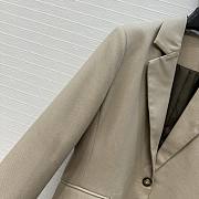 Fortok Loewe 25 Exclusive Belt-Buckle Design Casual Blazer Jacket Beige - 4