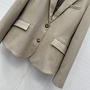 Fortok Loewe 25 Exclusive Belt-Buckle Design Casual Blazer Jacket Beige - 5