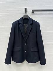 Fortok Loewe 25 Exclusive Belt-Buckle Design Casual Blazer Jacket Navy Blue  - 1