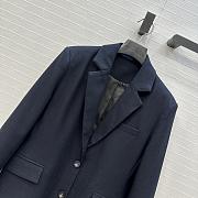 Fortok Loewe 25 Exclusive Belt-Buckle Design Casual Blazer Jacket Navy Blue  - 6