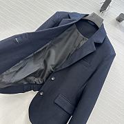 Fortok Loewe 25 Exclusive Belt-Buckle Design Casual Blazer Jacket Navy Blue  - 3