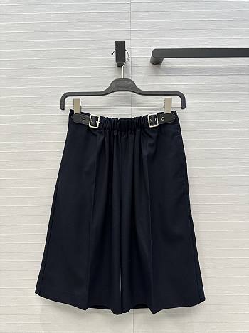Fortok Loewe Short with leather belt Navy Blue