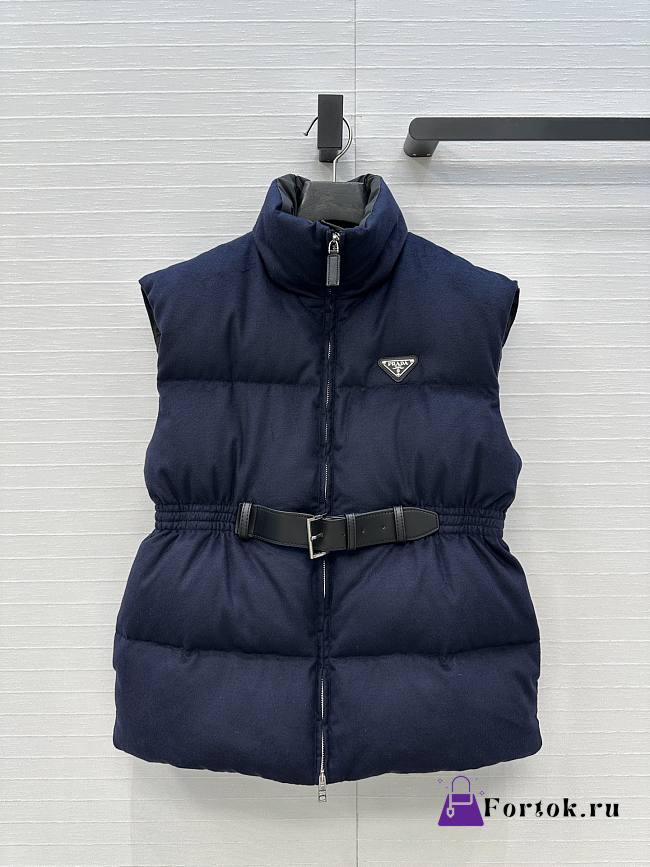 Fortok Prada padded down vest Navy Blue  - 1