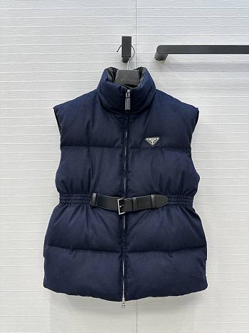 Fortok Prada padded down vest Navy Blue 