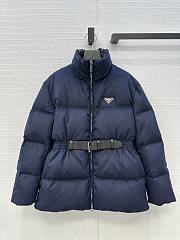 Fortok Prada long sleeves padded down coat Navy Blue  - 1