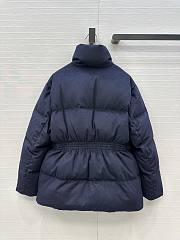 Fortok Prada long sleeves padded down coat Navy Blue  - 6