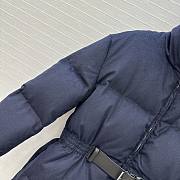 Fortok Prada long sleeves padded down coat Navy Blue  - 4