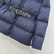 Fortok Prada long sleeves padded down coat Navy Blue  - 2