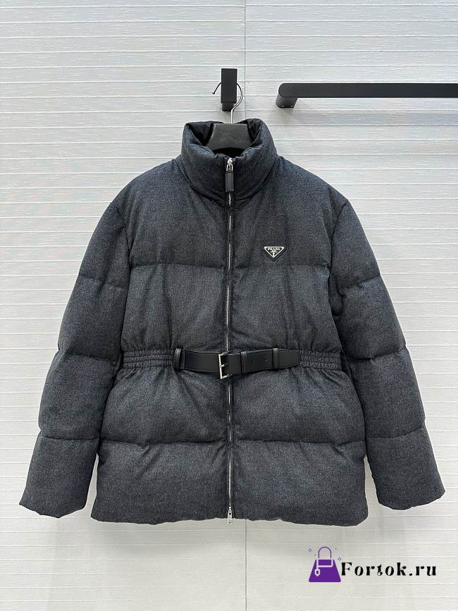 Fortok Prada long sleeves padded down coat Grey - 1