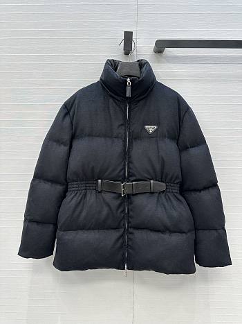 Fortok Prada long sleeves padded down coat Black