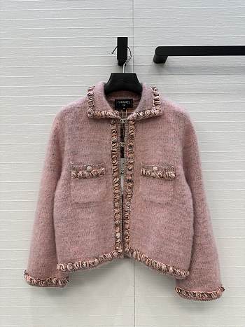 Fortok Chanel classic tweed jacket Pink