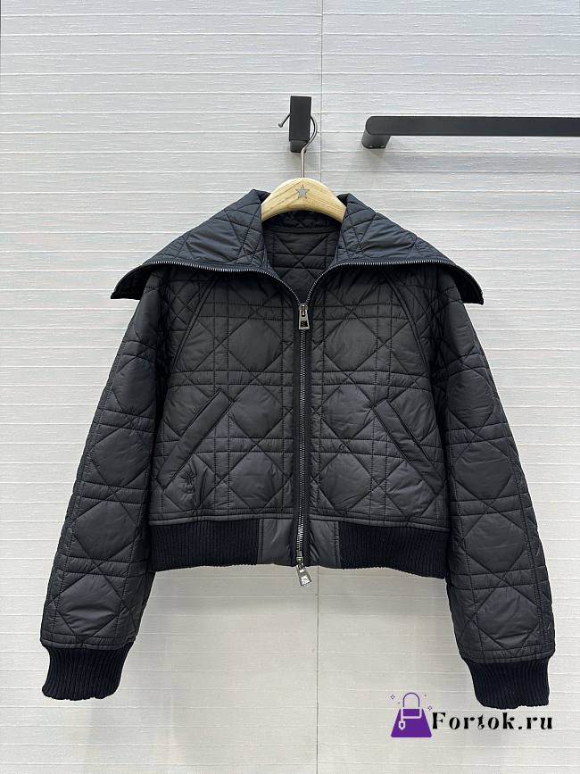Fortok Dior Macrocannage Jacket with Oversized Collar Black  - 1