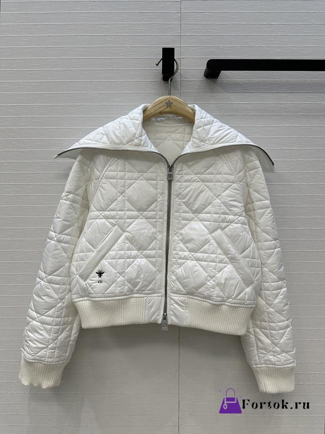 Fortok Dior Macrocannage Jacket with Oversized Collar White - 1
