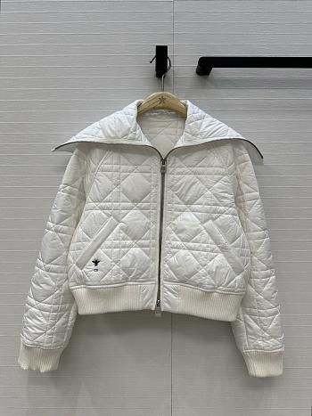Fortok Dior Macrocannage Jacket with Oversized Collar White