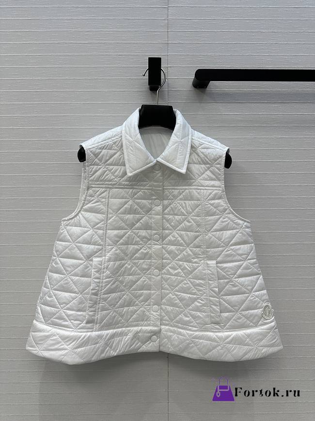 Fortok Moncler Vayres Diamond-Quilted Padded Gilet White  - 1
