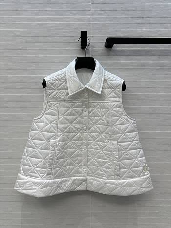 Fortok Moncler Vayres Diamond-Quilted Padded Gilet White 