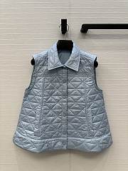 Fortok Moncler Vayres Diamond-Quilted Padded Gilet Light Blue - 1
