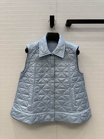 Fortok Moncler Vayres Diamond-Quilted Padded Gilet Light Blue