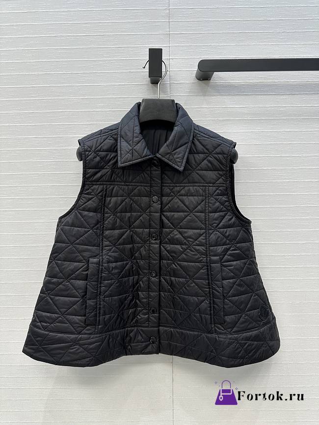 Fortok Moncler Vayres Diamond-Quilted Padded Gilet Black  - 1