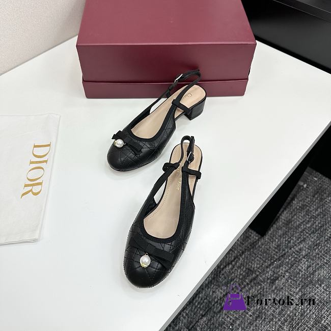 Fortok Dior Ballet Slingback Pump Black - 1