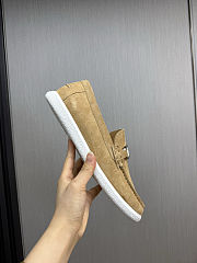 Fortok Fendi O'Lock Loafers Suede Beige - 6