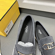 Fortok Fendi O'Lock Loafers Suede Grey - 6
