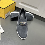 Fortok Fendi O'Lock Loafers Suede Grey - 4