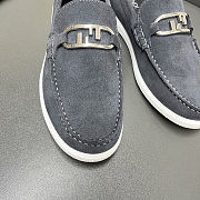 Fortok Fendi O'Lock Loafers Suede Grey - 2