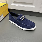 Fortok Fendi O'Lock Loafers Suede Navy Blue - 6