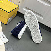 Fortok Fendi O'Lock Loafers Suede Navy Blue - 5