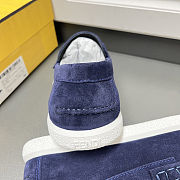 Fortok Fendi O'Lock Loafers Suede Navy Blue - 4