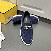 Fortok Fendi O'Lock Loafers Suede Navy Blue - 2