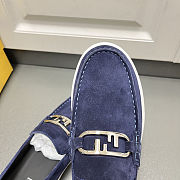 Fortok Fendi O'Lock Loafers Suede Navy Blue - 3